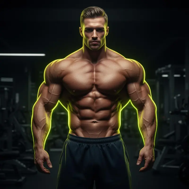 Member after completing a 90-day muscle transformation at All Time Fitness gym