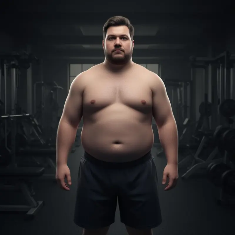 Member before starting a 90-day fitness transformation at All Time Fitness gym